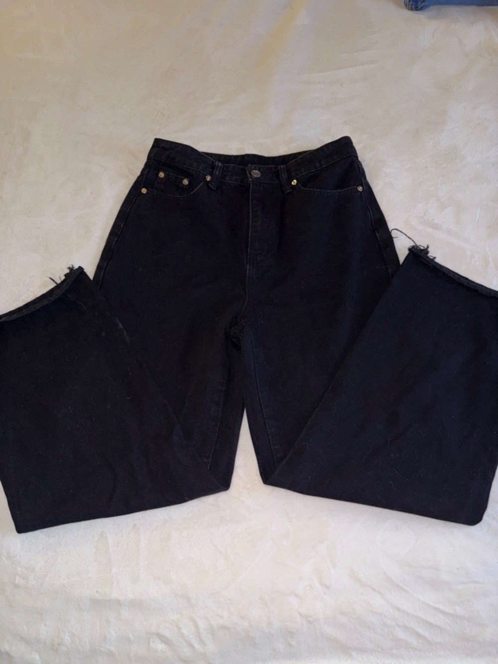 Black High-Waist Straight Leg Jeans